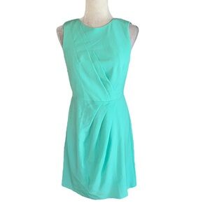 Shoshanna Aqua Green Blue Pleated Sleeveless Sheath Mini Dress - 4